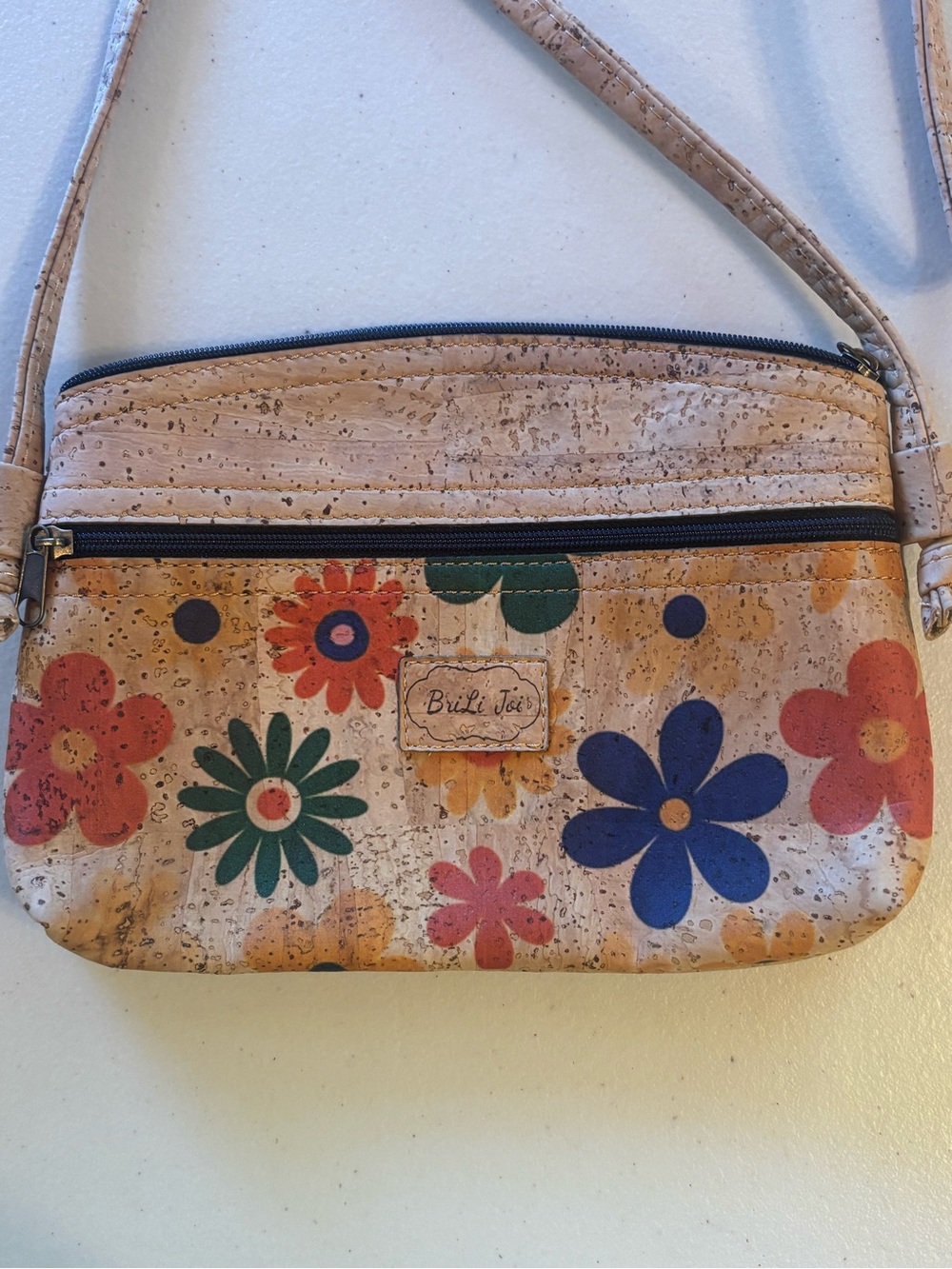 Bri Li Joi Floral Crafted Cork Crossbody Bag - Picture 2 of 5